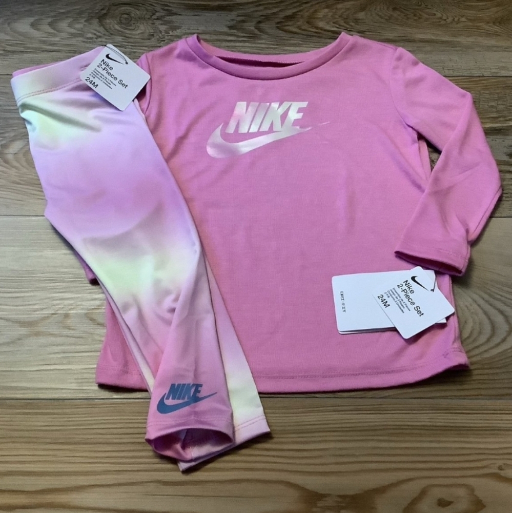 Nike Girls Long Sleeve Shirt & Leggings Set Size 24M(NWT)